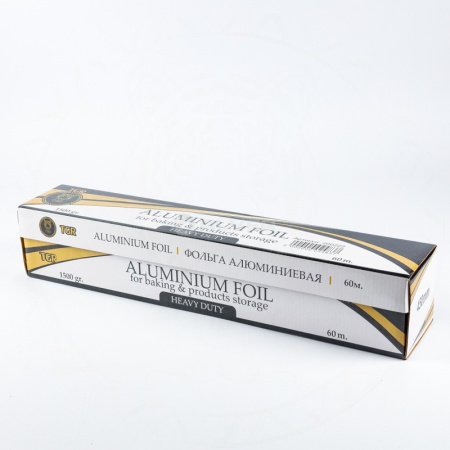 Фольга 450 мм*60 м*18 mic 1500 гр в коробке с ножом